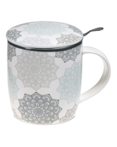 Tisanière en porcelaine grise avec infuseur