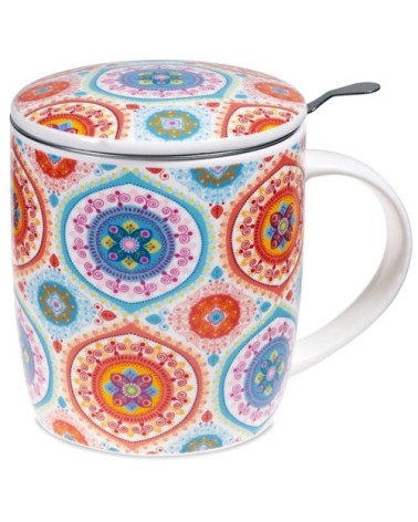 Mug mandala en porcelaine avec infuseur