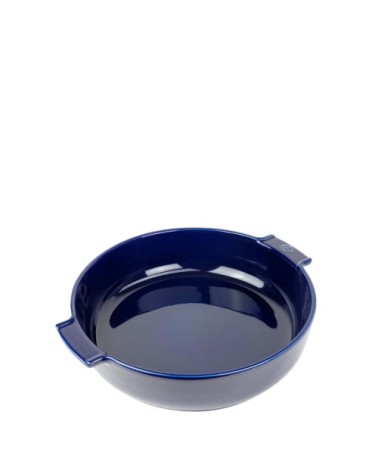 Plat à four rond en céramique bleu profond D34cm