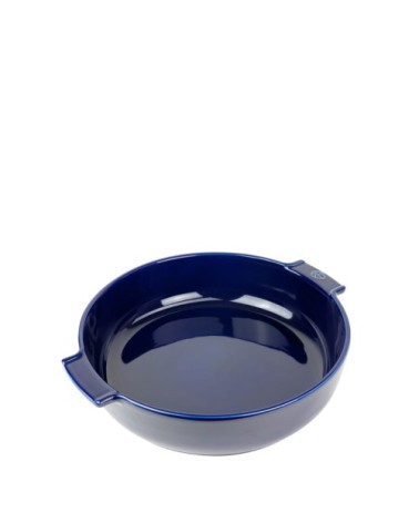 Plat à four rond en céramique bleu profond D34cm