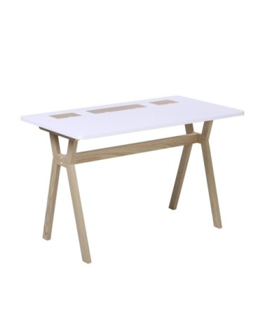 Bureau scandinave 120 cm bois et blanc