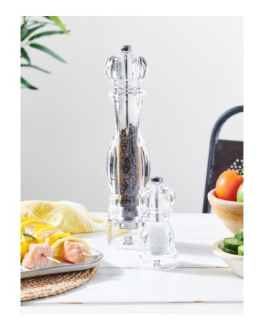 Duo de moulins à poivre et à sel manuels en acryl H18cm