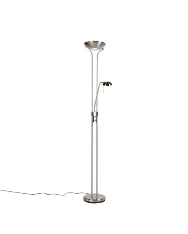 Lampadaire acier lampe lecture led dimmer