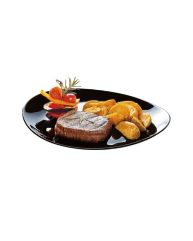 Assiette à steak noire 30x26cm