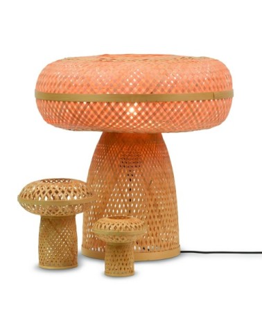 Lampe de table bambou  Naturel/Noir, h. 40cm
