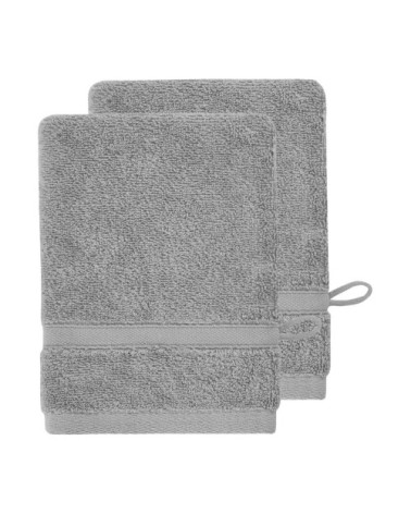 2 gants en coton bio Gris Perle 16x22 cm