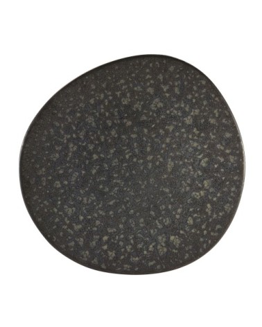 Assiette plate en grès réactif gris 27 cm - Lot de 6