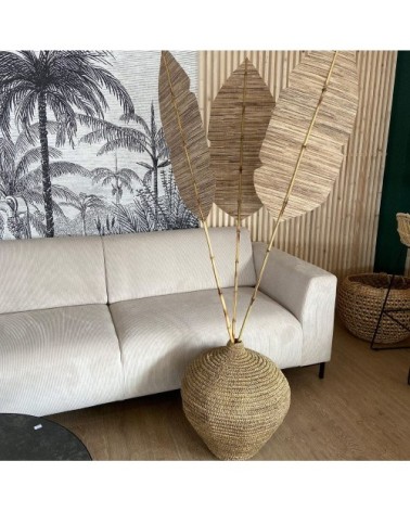 Lot de 3 palmes en jacinthe d'eau et bambou