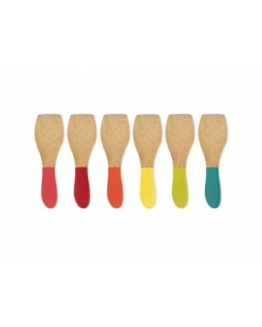 Set de spatules raclette multicolores 12,8x3,9cm