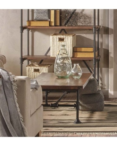 Table en bois et fer noir L 120 cm