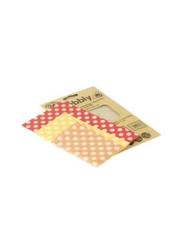 Set de 3 feuilles d'emballage alimentaire à la cire d'abeille
