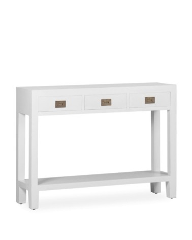 Console en bois blanc L 110 cm