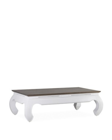Table basse en bois marron et blanc L 125 cm