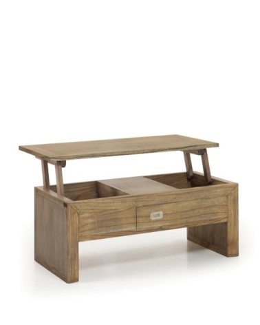 Table basse relevable en bois marron L 110 cm