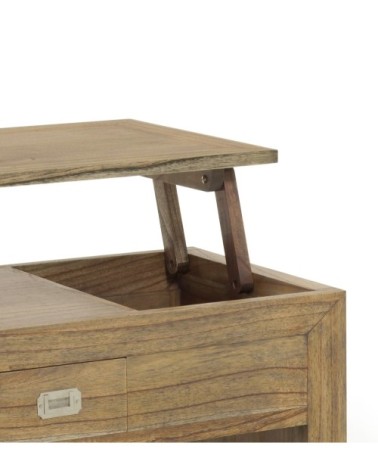 Table basse relevable en bois marron L 110 cm