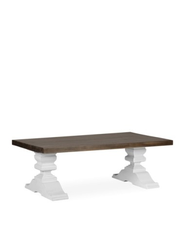 Table basse en bois marron et blanc L 130 cm