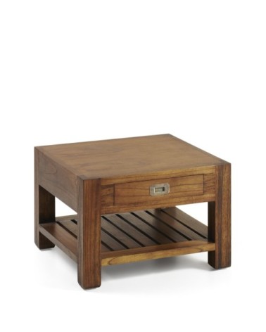 Table basse en bois marron L 60 cm
