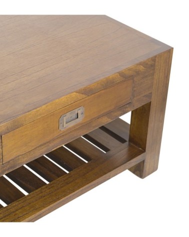 Table basse en bois marron L 60 cm