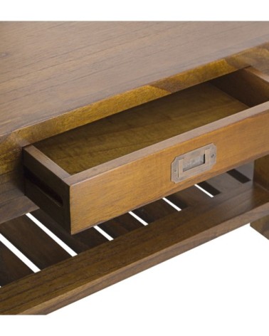 Table basse en bois marron L 60 cm