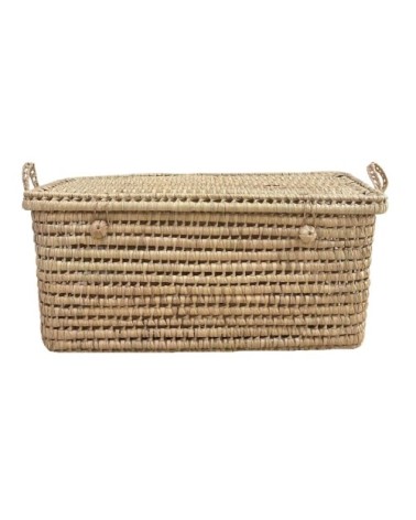 Malle de rangement feuille de palmier osier naturel 30 x 60
