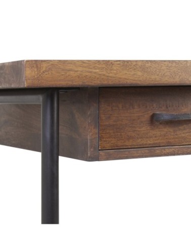 Bureau en bois marron et fer noir L 135 cm