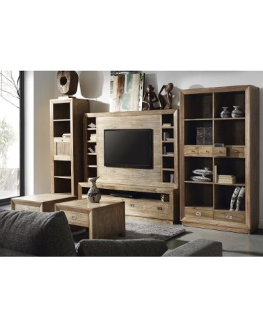 Table basse en bois marron L 60 cm