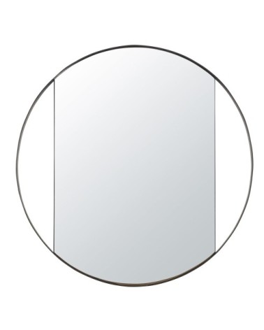 Miroir rond noir avec encadrement en métal doré et découpe D90