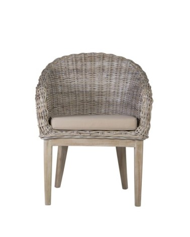 Fauteuil en rotin beige