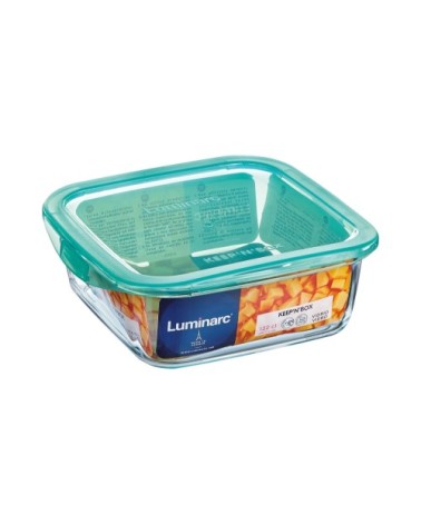 Boite large de conservation carrée + couvercle lagoon 122cl