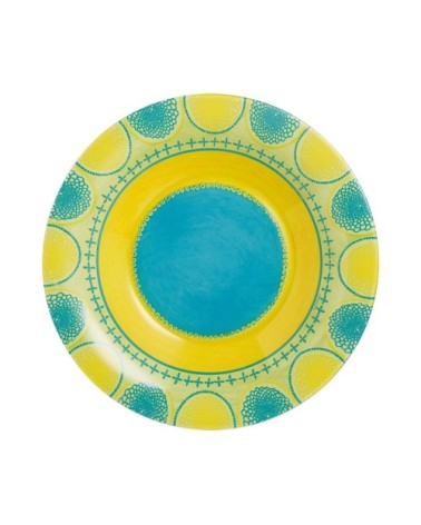 Assiette creuse turquoise D21,5cm