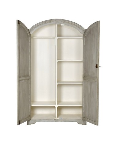 Armoire en bois de manguier gris perle