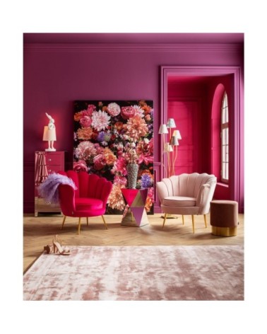 Toile bouquet de fleurs roses 90x120