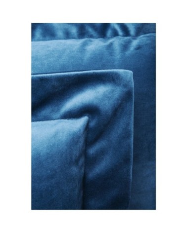 Fauteuil en velours bleu pétrole et acier