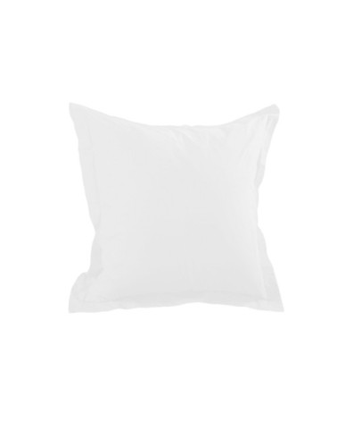 Taie d'oreiller unie en coton blanc 65 x 65