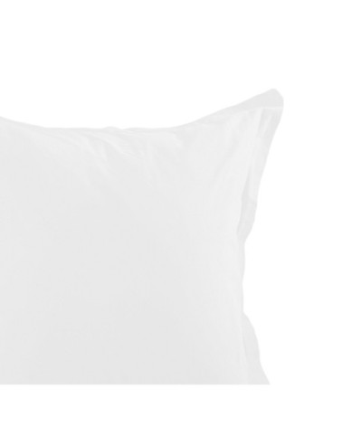 Taie d'oreiller unie en coton blanc 65 x 65