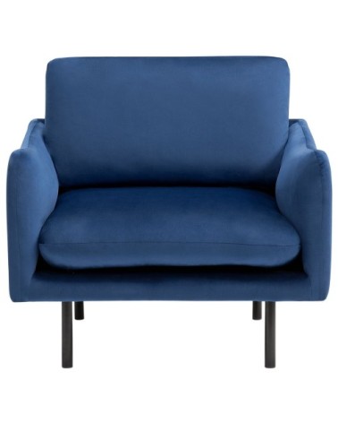 Fauteuil en velours bleu foncé