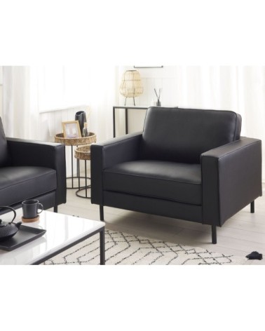 Fauteuil en cuir noir