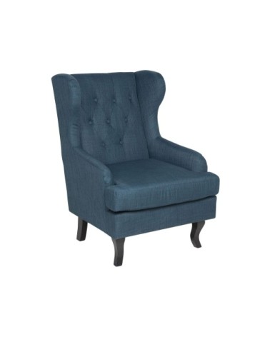 Fauteuil en tissu tapissé bleu foncé