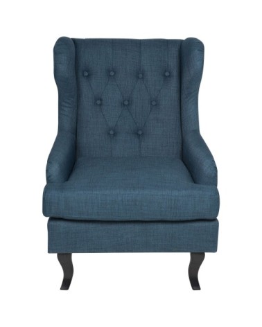 Fauteuil en tissu tapissé bleu foncé