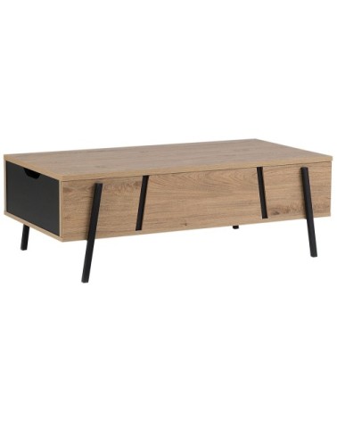 Table basse en bois clair et noir