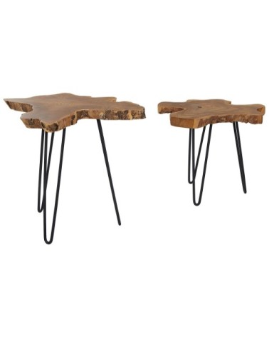 Lot de 2 tables basses en bois