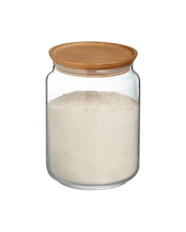 Bocal en verre couvercle bois 2L