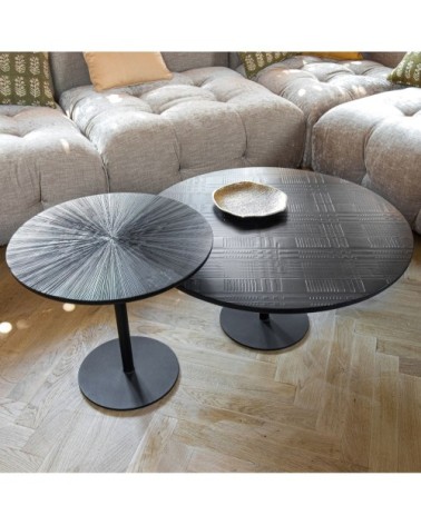 Table basse ronde en bois de manguier