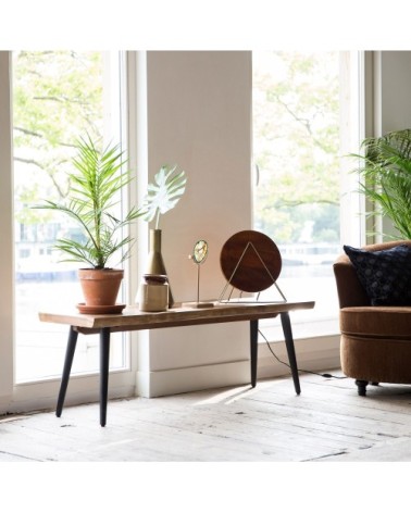 Banc design en noyer 180cm bois foncé