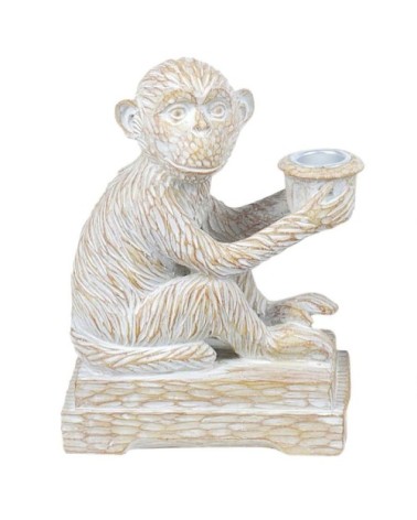 Porte-bougie singe en résine H18cm
