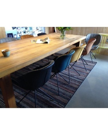 Chaise design aspect cuir marron