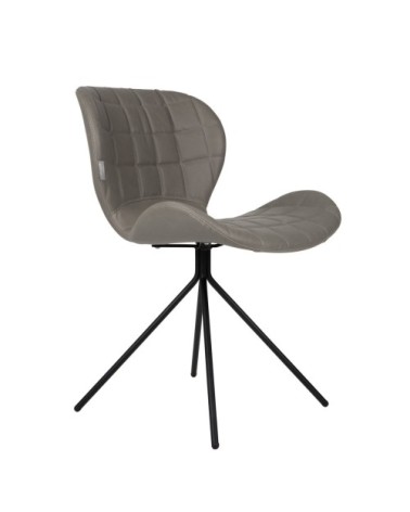 Chaise design aspect cuir gris