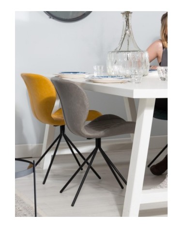 Chaise design aspect cuir gris