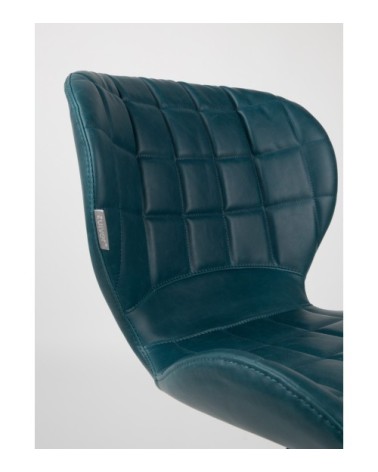 Chaise design aspect cuir bleu