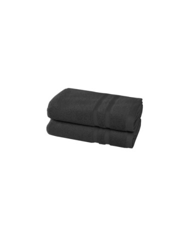 2 serviettes en coton bio Carbone 50x100 cm